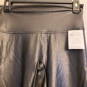 Spanx Black Leggings NWT. Size Petite Large.